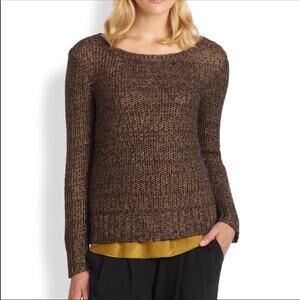 Eileen Fisher Black Gold Metallic Sweater Alpaca Blend Size Small